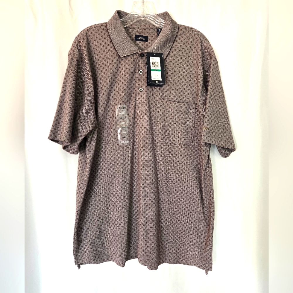 IZOD New Short Sleeves Pima Cotton Blend Polo Size L